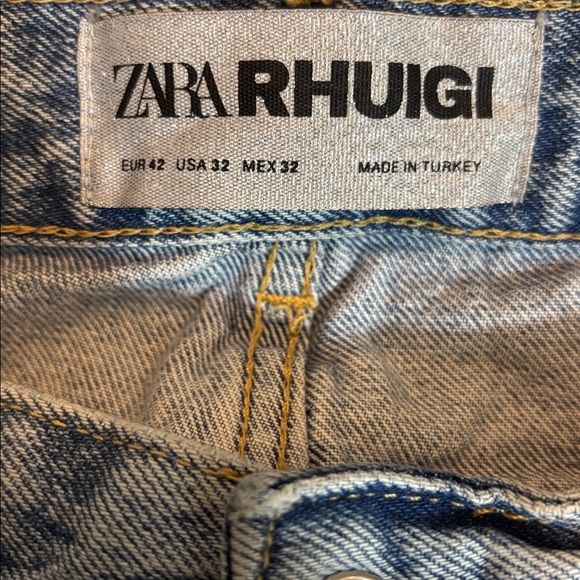 Zara Rhuigi | denim blue jeans button button fly 32 distressed - Picture 3 of 9